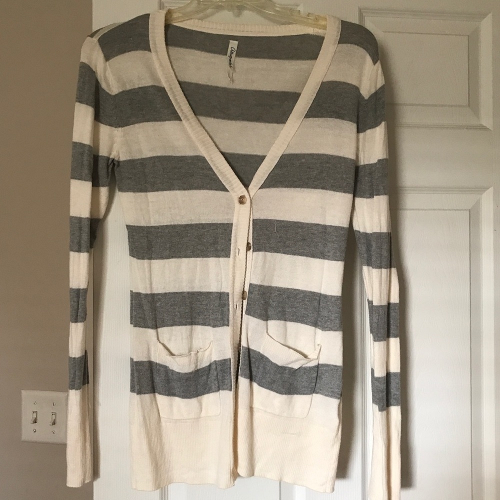 Aeropostale Striped Cardigan L